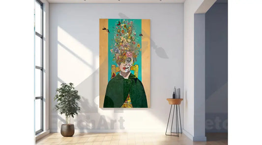 Frida Gone Gogh - Large Mixed Media Painting