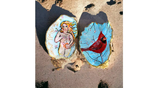 Real Large Seashells from Sunshine Coast with Original Acrylic Paintings