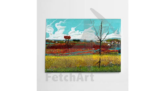 Original Canadian Landscape Oil Painting on Canvas: Tranquil Fall Scenery - Fetch Art