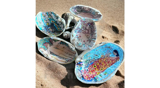 Real Shell Oysters with Acrylic Paintings